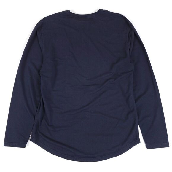 BYLT Drop Cut Long Sleeve Henley Premium Athletic Tee Shirt Navy Blue Mens Large - Picture 6 of 7